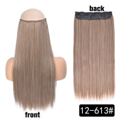 Syntetisk lång vågig 5 Clip In Hårförlängning 22 Inch Syntetfiber Värmebeständigt hårstycke Svart Rosa Falskt hår Daglig användning