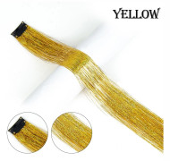 Höjdpunkter Clip On In Hair Extensions Färgat Shiny Sparkle Hair Extension Clip In Synthetic One Hairpieces Fairy Hair Tinsel