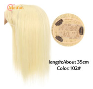MEIFAN Långt rakt hår Toppers Clip in Hair Extensions Syntetiskt naturligt falskt hår Topper Svart Brun Blond med Bang
