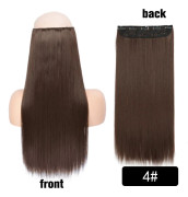 Syntetisk lång vågig 5 Clip In Hårförlängning 22 Inch Syntetfiber Värmebeständigt hårstycke Svart Rosa Falskt hår Daglig användning
