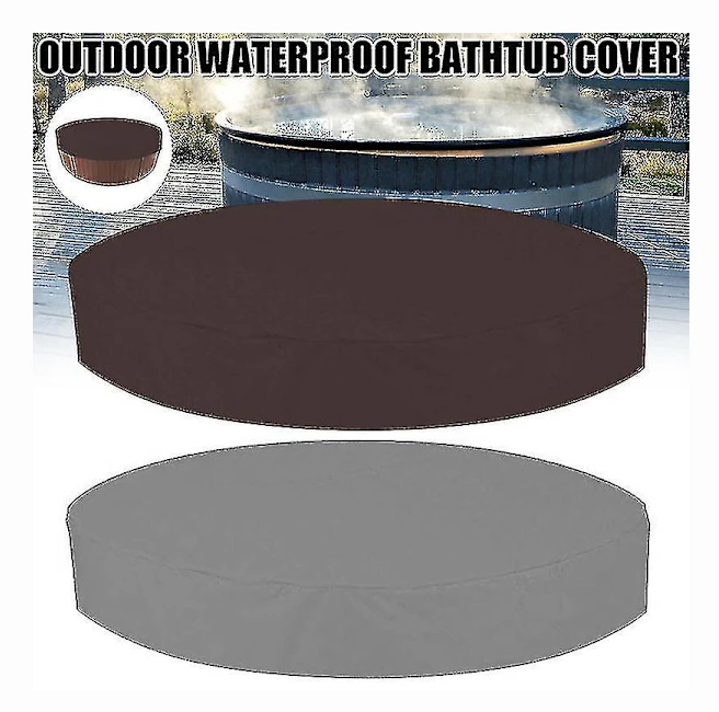 Vattentätt Spa-Täck för Utomhusrunda Badtunnor, Dammskydd 210x30cm