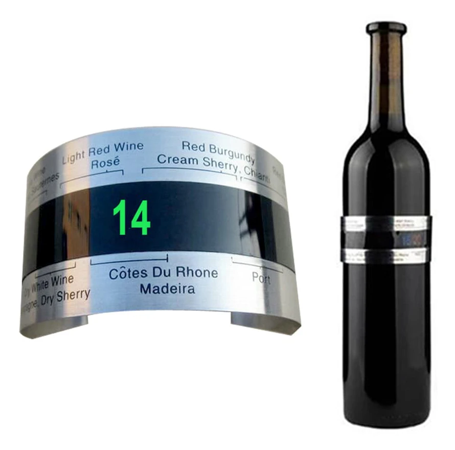 Rostfritt stål flaska vin termometer LCD display - servering party checker armband termometer