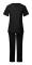 Unisex Doctor Top & Pants Scrub Set Tandläkare kostym för medicinskt bruk Black XL