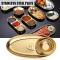Såsrätter i rostfritt stål för kök Restaurang Sushi doppskål Mini krydda aptitretare med fack Gold 1 Grid Square Seasoning Dish