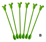 6st Cocktail Ice Drink Swizzle Sticks Återanvändbara Nyhet Swizzle Sticks för Tropical Beach Party Grass Green B