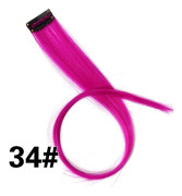Leeons Rainbow Colorful Synthetic Clip on Hair Extension Highlights Clip In Hairpiece Rak Tress Strands Hår på hårnålar