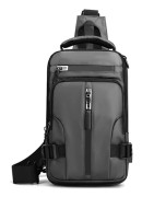 Mäns multifunktionell ryggsäck vattentät crossbody väska casual bröstväska Gray