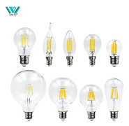 LED Retro Edison Bulb E14 E27 AC 220V 2W 4W 6W 8W Vintage glaslampa C35 G45 A60 ST64 G80 G95 G125 Led Filament Light Heminredning