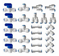 Vattenfilter Omvänd Osmos Koppling, 1/4 (6MM) Pushfit Rak Koppling Kompatibel med Vattenfilterslang, Kylskåpskopplingar Rör - Perfekt