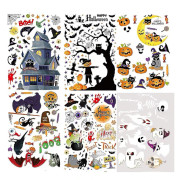 6-pack Halloween Fönsterdekaler, läskiga Halloween Fönsterglas Dekaler Klistermärken Dekorationer För Halloweenfest Tillbehör 25*35cm