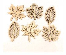 Naturligt Trä Löv Mönster Scrapbooking Målning Hantverk Handgjorda Tillbehör Sömnad