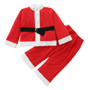 Barnjulkostym Jultomten Cosplay Tvådelad kostym Red 120cm - 100cm