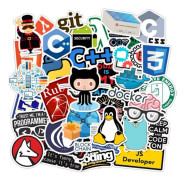 50X programmering Linux C++ Python Hacker IT Geeks Toy Software Stickers PC-dekaler