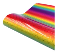 För Cricut Rainbow Gradient Print självhäftande hantverksvinylark för väggfönster, porslin, bilar, muggar, dekal, juldekoration, DIY Mermaid Rainbow{ROG}