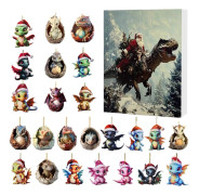 Yak Julnedräknings Överraskningslåda Yak Panda Akryl Julhänge Julklapp Dinosaurie E
