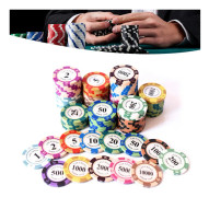 Chips med flera valörer Bärbara spel-chips Las-vegas mynt för kasinon 10000 Face Value