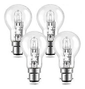 4-pack 100W B22 Bajonett Halogenlampor, B22 A55 Halogenlampor Dimbar Varmvit 2700K, 862lm