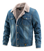 Herr Sherpafodrad Truckerjacka Dark Blue XL