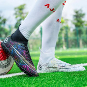 Messi Fotbollssko AG spik gräs träningsskor trasiga naglar White+black broken nails 35#