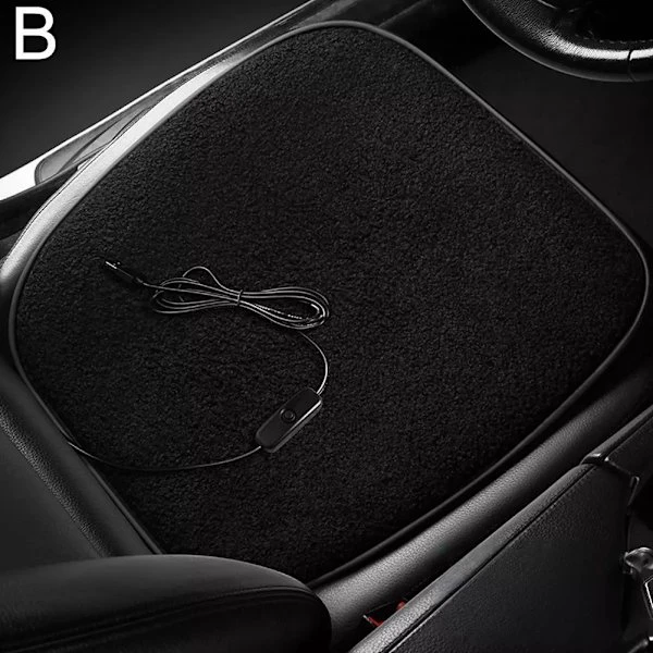 Elektrisk Värmeplatta USB Uppvärmd Sittkudde Varm Pläd för Hemstol Bilstolar Black Lambswool