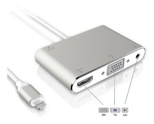 1080p Lightning till HDMI VGA Audio Video Adapter för Apple - Perfekt