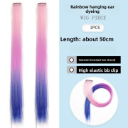 TrefärgsgradientSparkle Hair Extension Clip In Rainbow Shiny Sparkle Hair Tinsel Värmebeständig Sparkle Hair Extensions