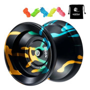 Oresponsiv Yoyo, Y01 Node Yo-Yo Legering Metall Yoyo KK Kullager YoYo för Avancerad Spelare+Väska+5 Yo-Yo Snören[D] As shown in color