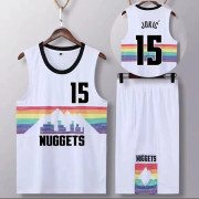 Sportkläder Nikola Jokic Denver Nuggets Baskettröja 15 Baskettröja för vuxna City White City White 5XL（185-190cm）