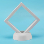 Myntdisplaybox - Set med 10 3D-flytande ramdisplayhållare med ställ för, AA-medaljonger, juveler