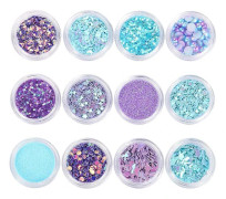 Holographic Mermaid Nail Sequins Chunky Glitter,fluorescent Glass Paper, Ultra-thin Iridescent Flakes Glitters Sticker, Face Eyes Body Hair Nail Art P