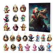 Yak Julnedräkning blind box yak panda akryl Julhänge Julklapp Dinosaurie C Dinosaur C