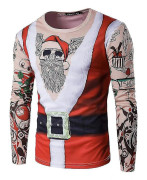 Män Jul Roligt print ful T-shirt Xmas Party Casual Nyhet Långärmade toppar CT296 S