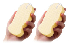 Radiants Skin Sponge Koreansk Kroppsskrubb Svampar Ultra Mjuka Exfolierande Döda Hudborttagare Kompatibel med Bad Dusch Yellow 2pcs