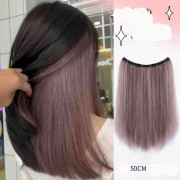 V-formad ett stycke syntetiskt 4 Clip In Hair Extensions Lång rak frisyr Frisyr Färg 50CM Naturligt falskt hår