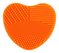 Silikonrengöringsbräda för sminkborstar, skönhetsrengöring, tvätt, skrubb (Orange)