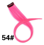Leeons Rainbow Colorful Synthetic Clip on Hair Extension Highlights Clip In Hairpiece Rak Tress Strands Hår på hårnålar