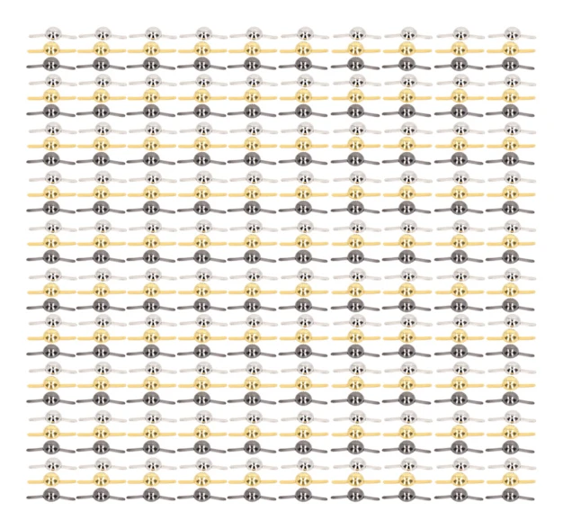 300 st 10 mm Mini Brads Silver Guld Grå Runda Mässing Metall Pappersfästen för DIY Hantverk Scrapbooking