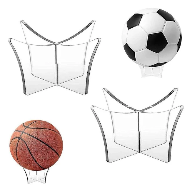 2-pack Akryl Sportbollshållare Stativ för Rugby Fotboll Fotboll Rugbybollshållare, Fotbollshållare, Basketboll, Fotboll, Volleyboll