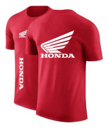 Sommar Honda logotyp rund hals Print korta ärmar red 2XL
