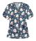 Jul Kvinnor Amning Uniform Skrubb Kortärmad T-shirt Jul Blus Tee Toppar Snowman Dark Blue M