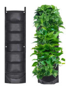 【NX】100*30cm 7-ficka Vertikal Trädgårdskruka Väggmonterad Plantering Blomma Odlingspåse Grönsaksfrukt Levande Trädgårdstillbehör
