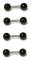 4 st Tunna barbell med Svarta kulor, 1,2mm tjock