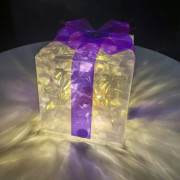 Glödande julklappsförpackning med laser-kattöga-belysning och varm ljusslinga - Lila - Medium Purple Medium