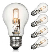 Dimbar E27 Halogenlampa 42W, Varmvit 2700K, Edison Skruvsockel, 624LM, Energieffektiv, 220-240V, 5-pack