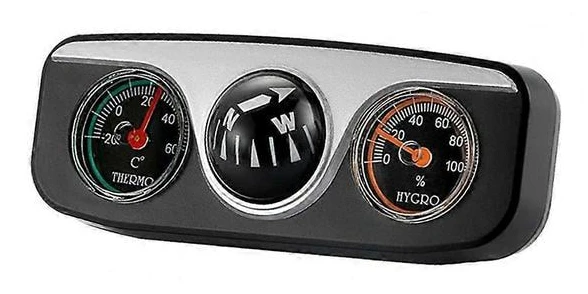 3 i 1 Instrumentbräda Termometer Hygrometer Kompass Bil Fordon Vandring Camping 2024THO