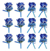 12 stycken handledsblommor och knapphålsblommor set konstgjorda rosor handgjorda brudtärn handledsblommor och brudgummens knapphålsblomma för bal kostymdekoration, bröllop, cerem
