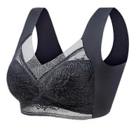 Eleganta spets-BH:ar med hel kupa och push-up-stöd för ett sexigt underklädesperspektiv black 5l
