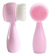 2-pack manuell ansiktsrengöringsborste dubbelsidig skonsam exfoliering