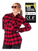 DAM KEVLARSKJORTA FLANELL RED BLACK CE 17092:2020 MC SKJORTA - MCV
