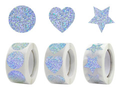 1500 st Silver Glitter Runda Hjärtan Stjärnor Dekaler för DIY Sc DXGHC_OF